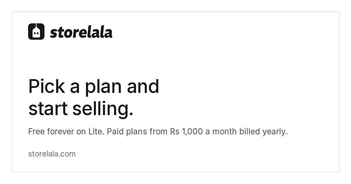 Pricing: free Shopify alternative in Pakistan - Storelala