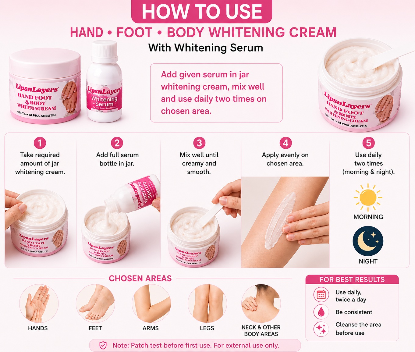 Hand Feet Body Whitening Cream with whitening serum, photo 3