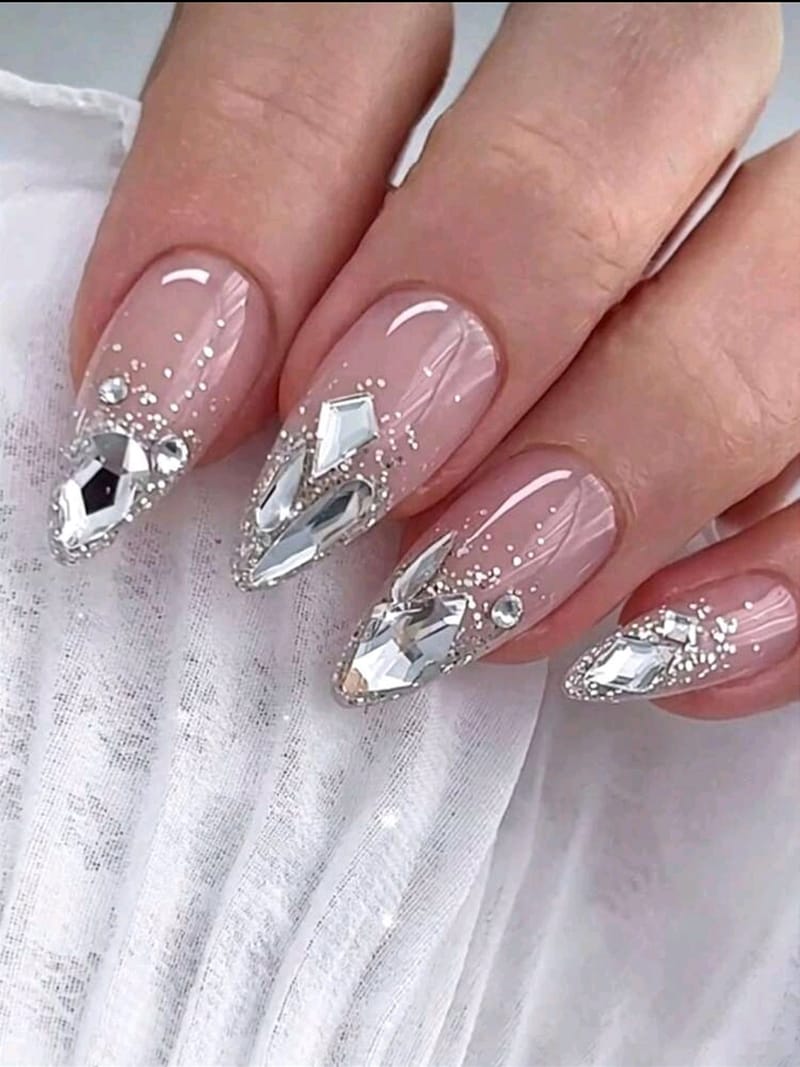 Rhinestone Glitter Nail-Set