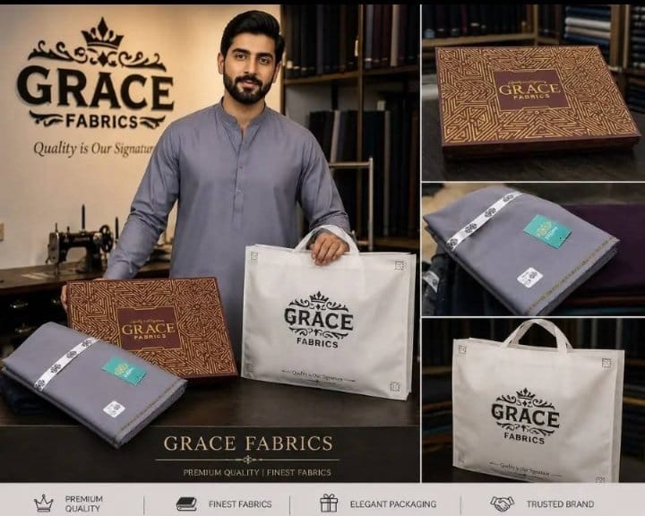 GRACE Men's Premium Wash & Wear - Grey - 4 Meter