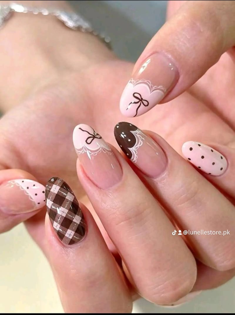 Pink-Brown Bow Set, photo 2