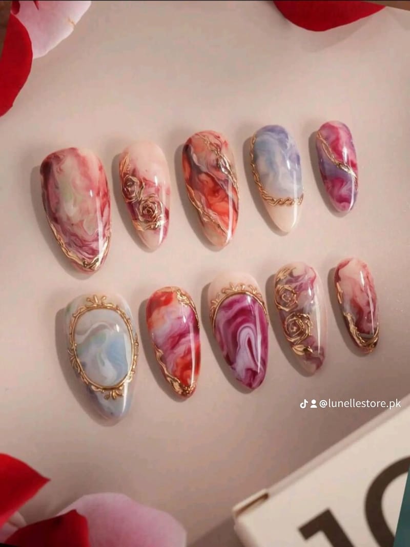 Fall Ombre Acrylic Nail