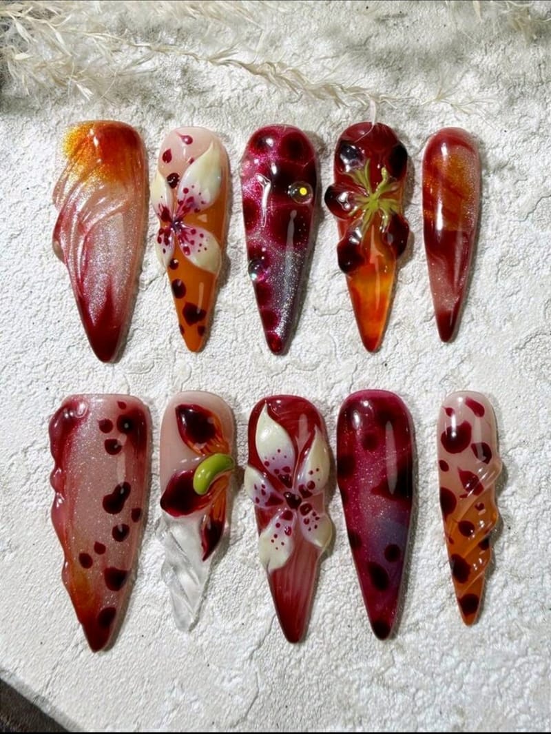 3D Floral Nail Art, photo 2