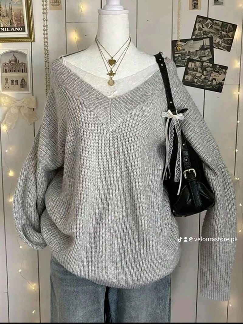 V-Neck loose Sweater