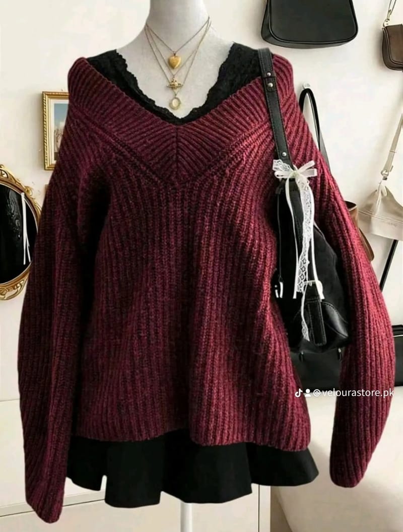 V-Neck loose Sweater, photo 3