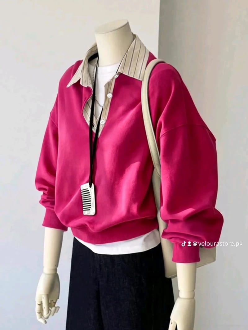Women's Casual Striped Patchwork Sweatshirt, photo 4