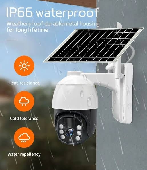 Solar Powered WiFi PTZ Security Camera – Outdoor Wireless CCTV with Night Vision & Motion Detection