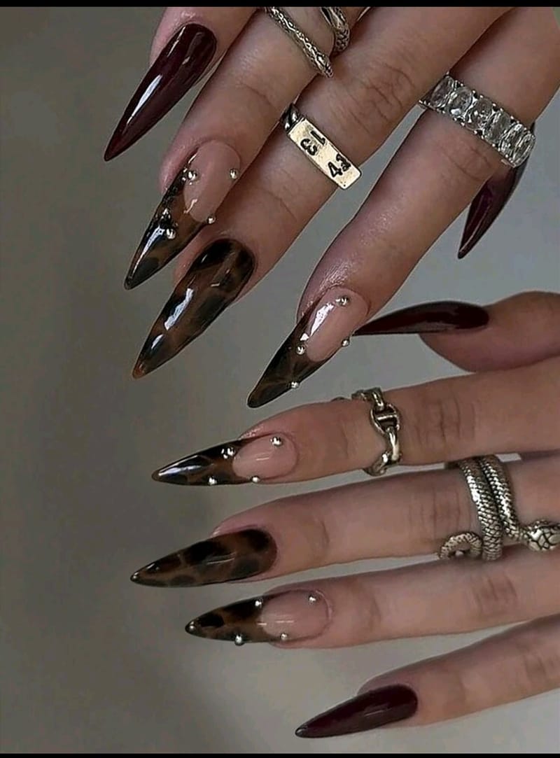 Brown Leapoard French Nail, photo 3
