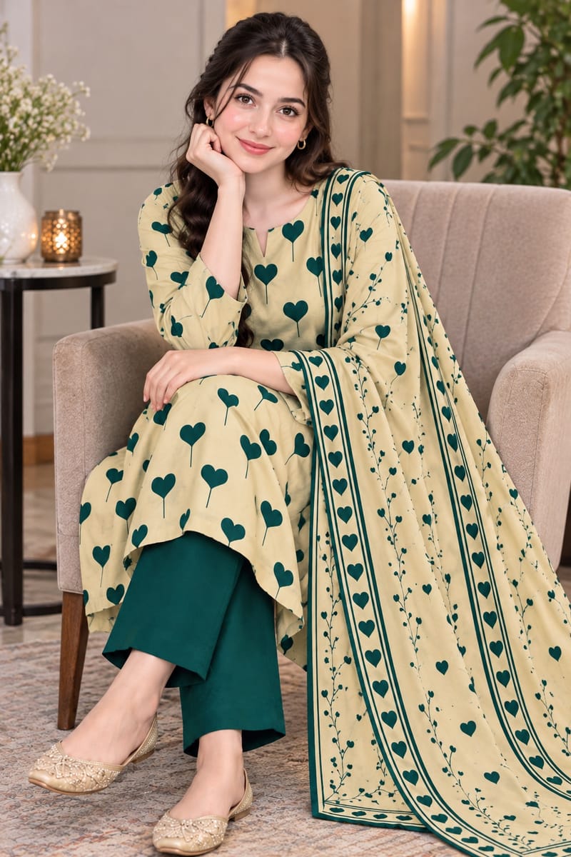 Dhanak printed 3 pcs