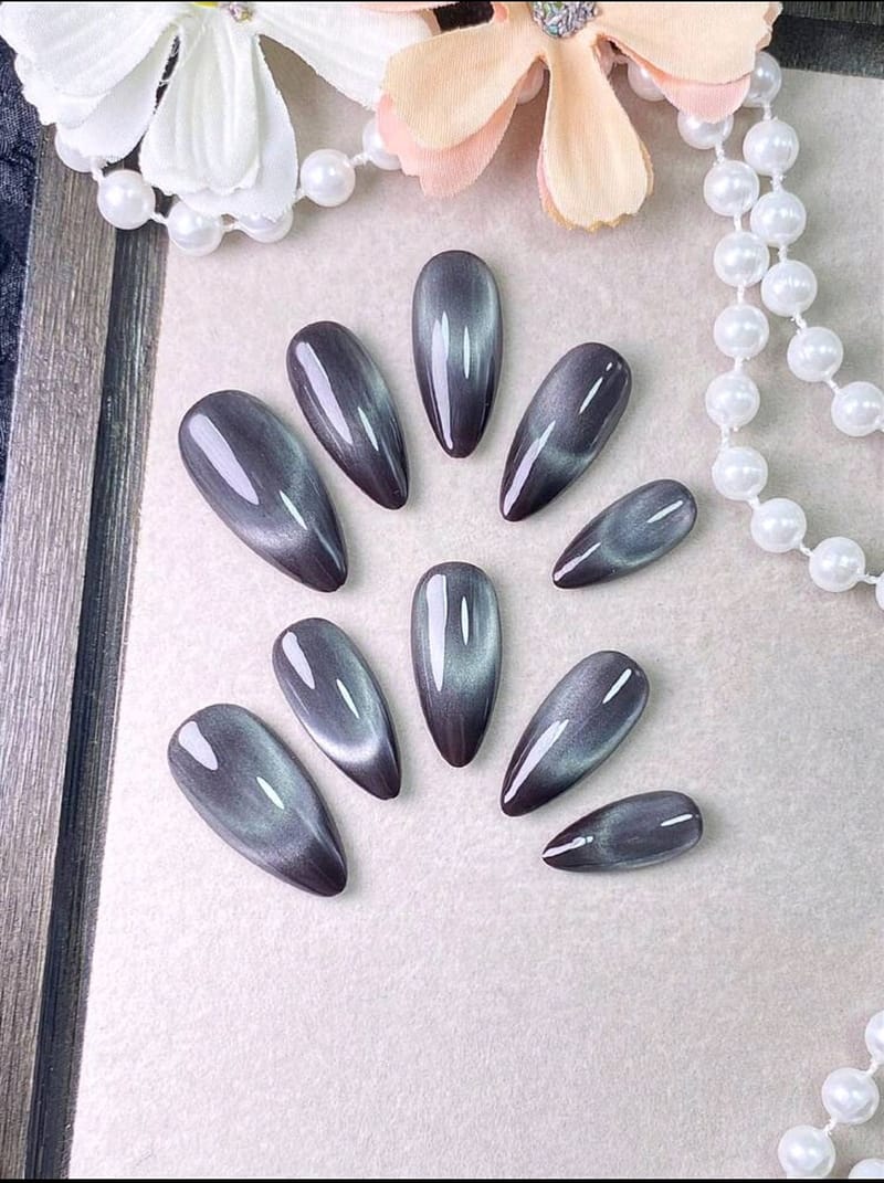 Hand-Made black Gradient Nails, photo 2