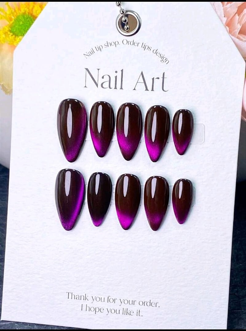 Hand-Made black Gradient Nails, photo 4