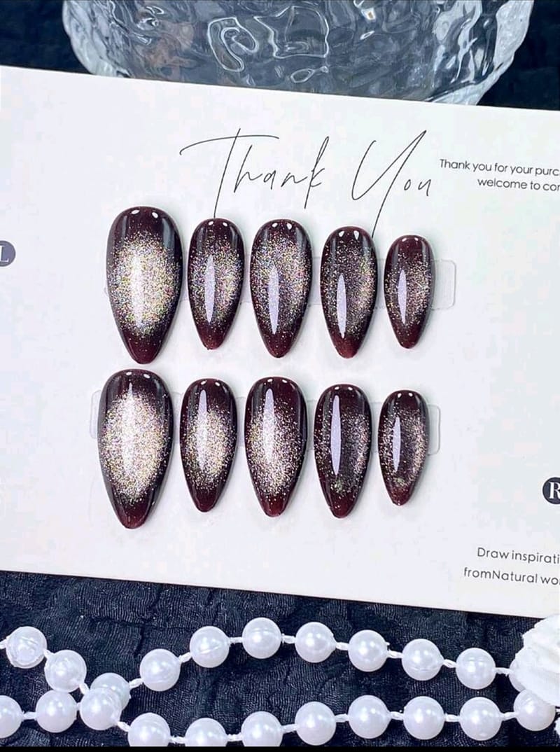 Hand-Made black Gradient Nails, photo 5