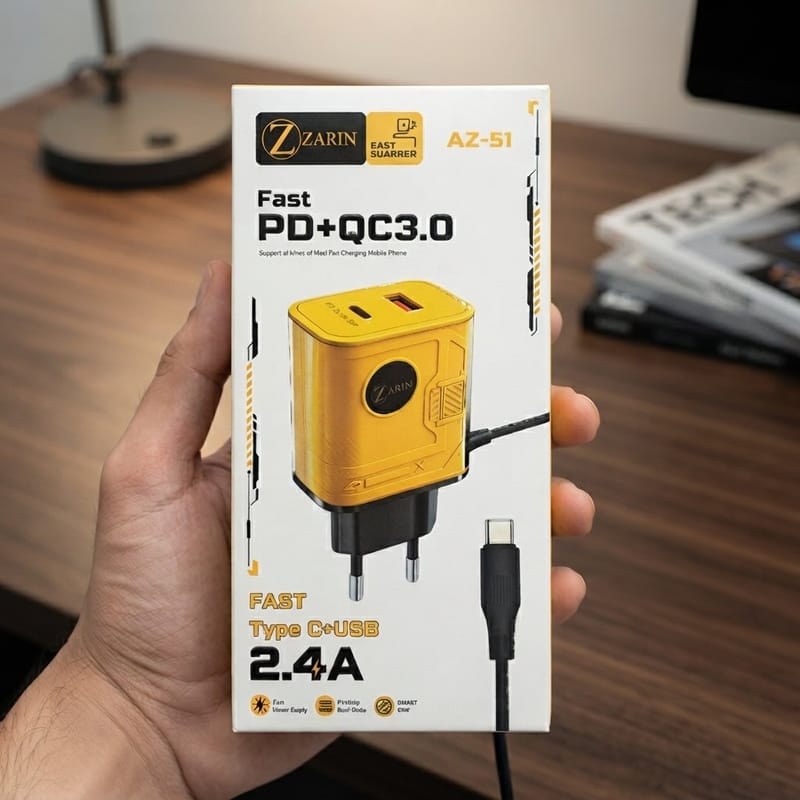 Zarin AZ-51 Fast Charger PD + QC 3.0 Type C + USB, photo 3