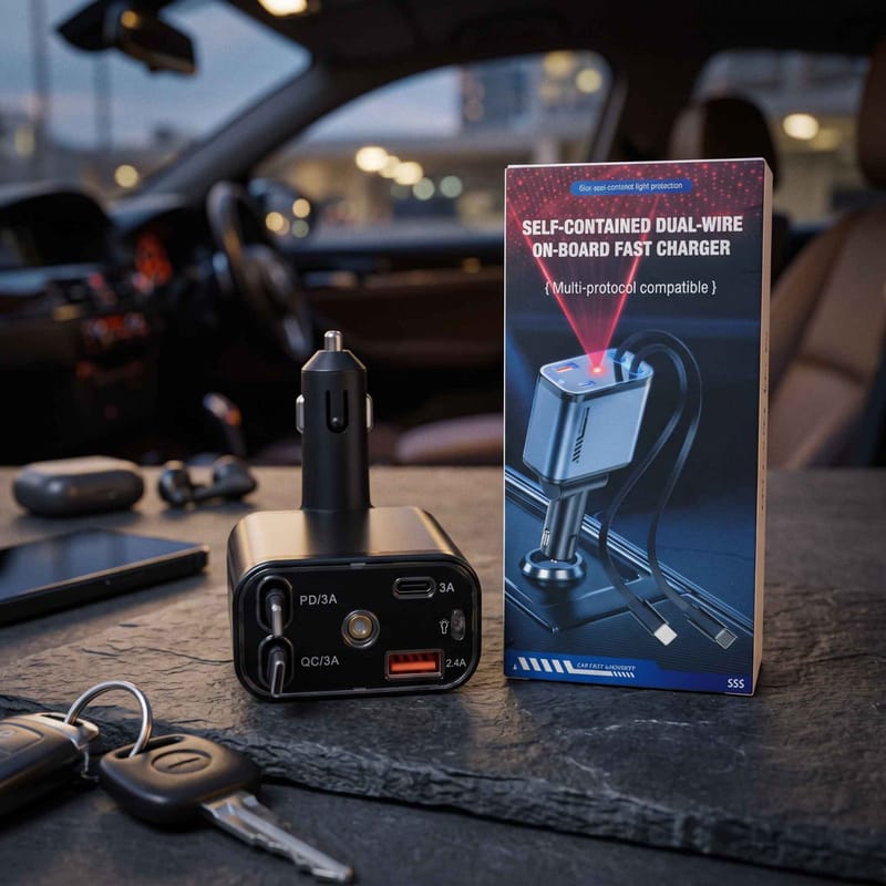 5 in 1 Self-Contained Dual-Wire On-Board Car Fast Charger, photo 3