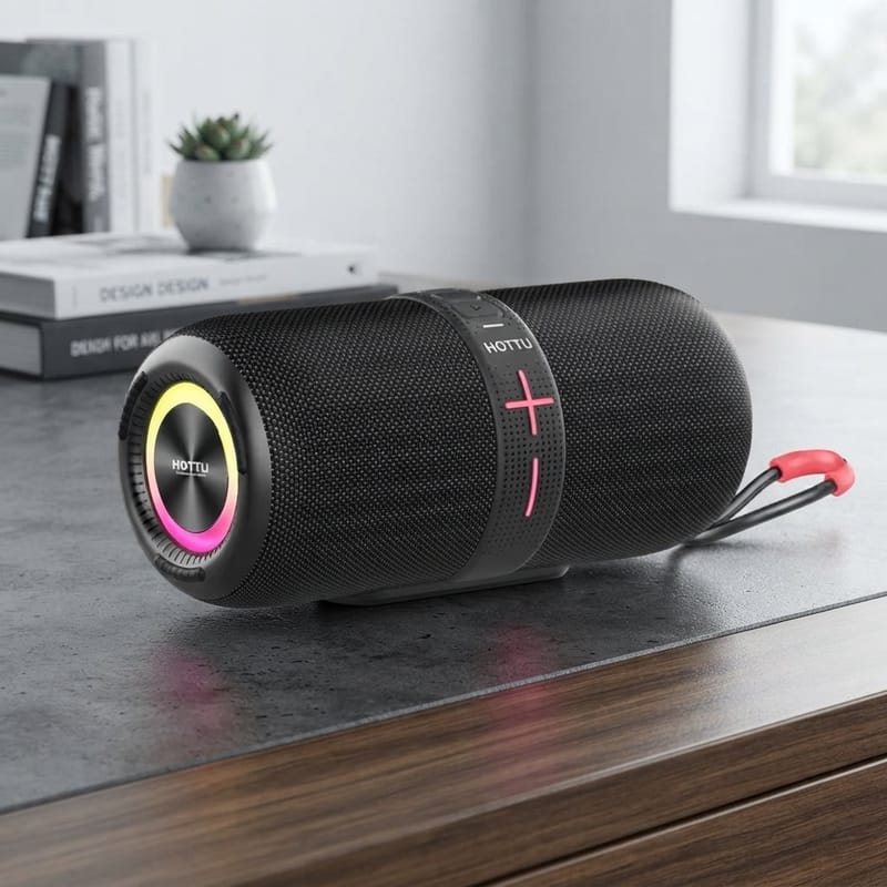 HOTTU BS02 Bluetooth Speaker – IPX5 Waterproof, RGB Light & Powerful Bass
