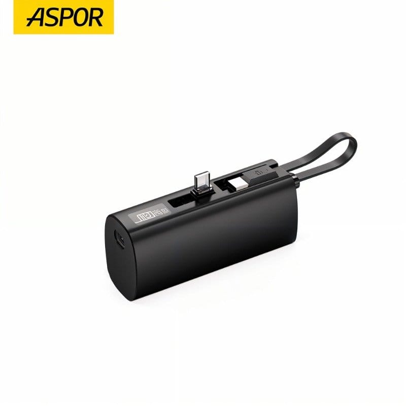 Aspor A351 Mini Power Bank 5000 Mah Portable Mobile Phone Charger Lithium Battery Power Bank | iPhone & Type-C