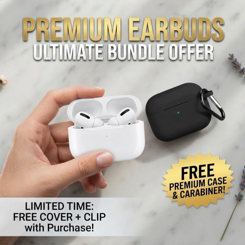 Pro 2 Wireless Earbuds with Protective Silicon Cover & Keychain Clip, photo 2