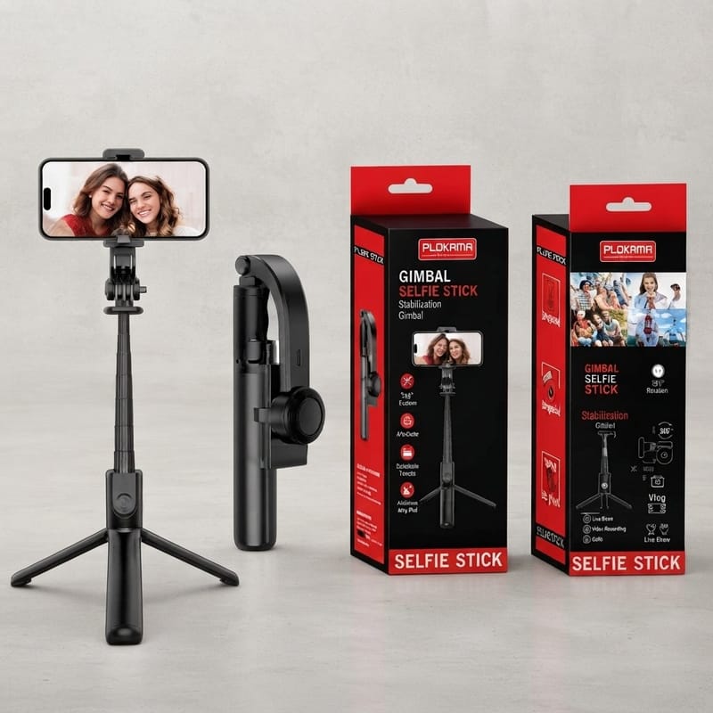 PLOKAMA P66 Gimbal Selfie Stick Three In One Stabilizer And Tripod Stand, photo 2