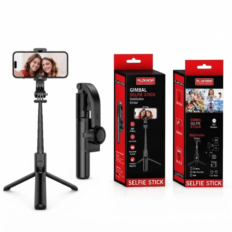 PLOKAMA P66 Gimbal Selfie Stick Three In One Stabilizer And Tripod Stand, photo 3