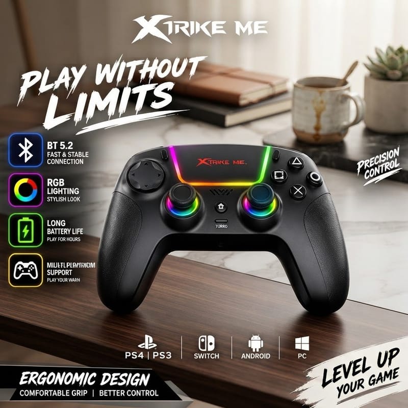 Xtrike Me GP-53 Wireless BT 5.2 Gaming Controller, photo 3