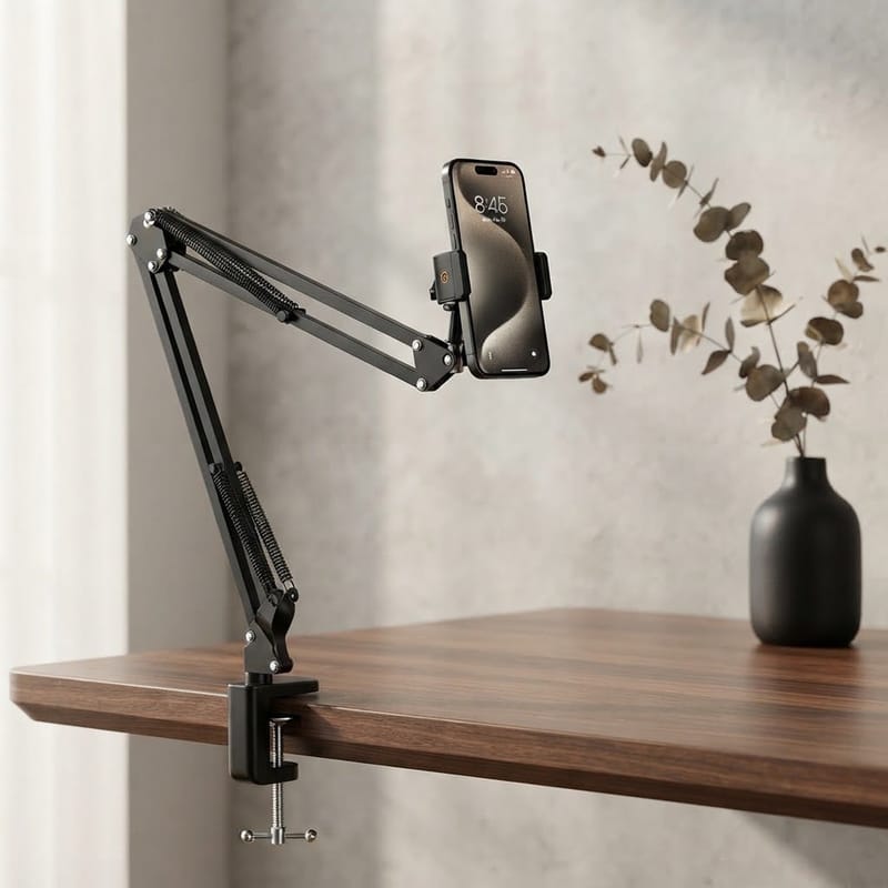 Metal OverHead Mount Articulating Arm Cell Phone Holder, photo 2