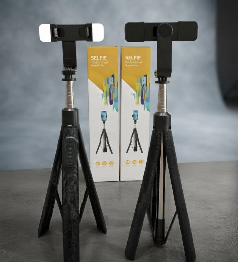 4 In 1 Selfie Stick Tripod With Bluetooth Remote Connection Mobile Holder