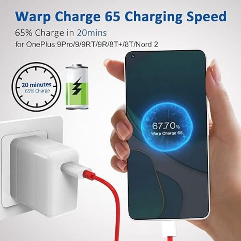 65w Original Oneplus Super Fast Warp Charge (eu Pin) With Usb Type C To Type C Cable, photo 3