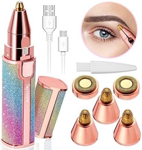 2-in-1 Rainbow Facial Hair Remover & Eyebrow Trimmer - USB Rechargeable