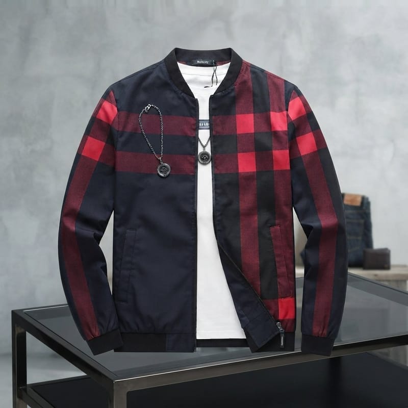 Men's Black Checkered Bomber Jacket, photo 2