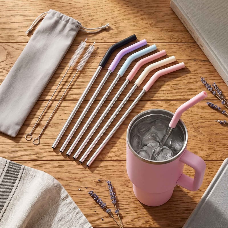 Premium Stainless Steel Silicone Tip Straw Set (40oz Compatible), photo 3
