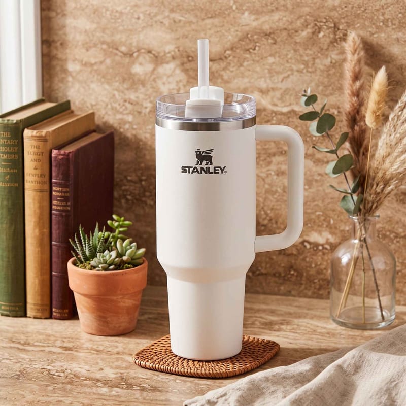 Stanley 40oz (1200ml) Premium Stainless Steel Tumbler - White, photo 3