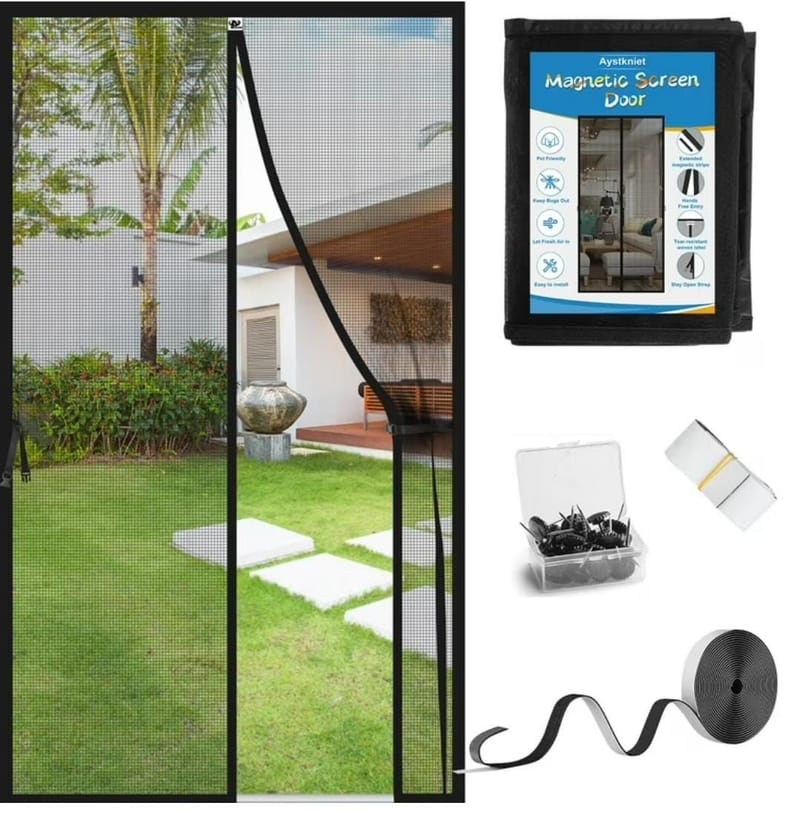 Magic Mesh Magnetic Screen Door - Set of 2 (20x80 inches)