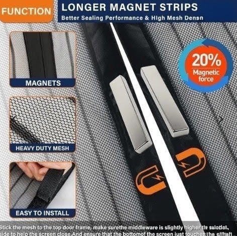 Magic Mesh Magnetic Screen Door - Set of 2 (20x80 inches), photo 3