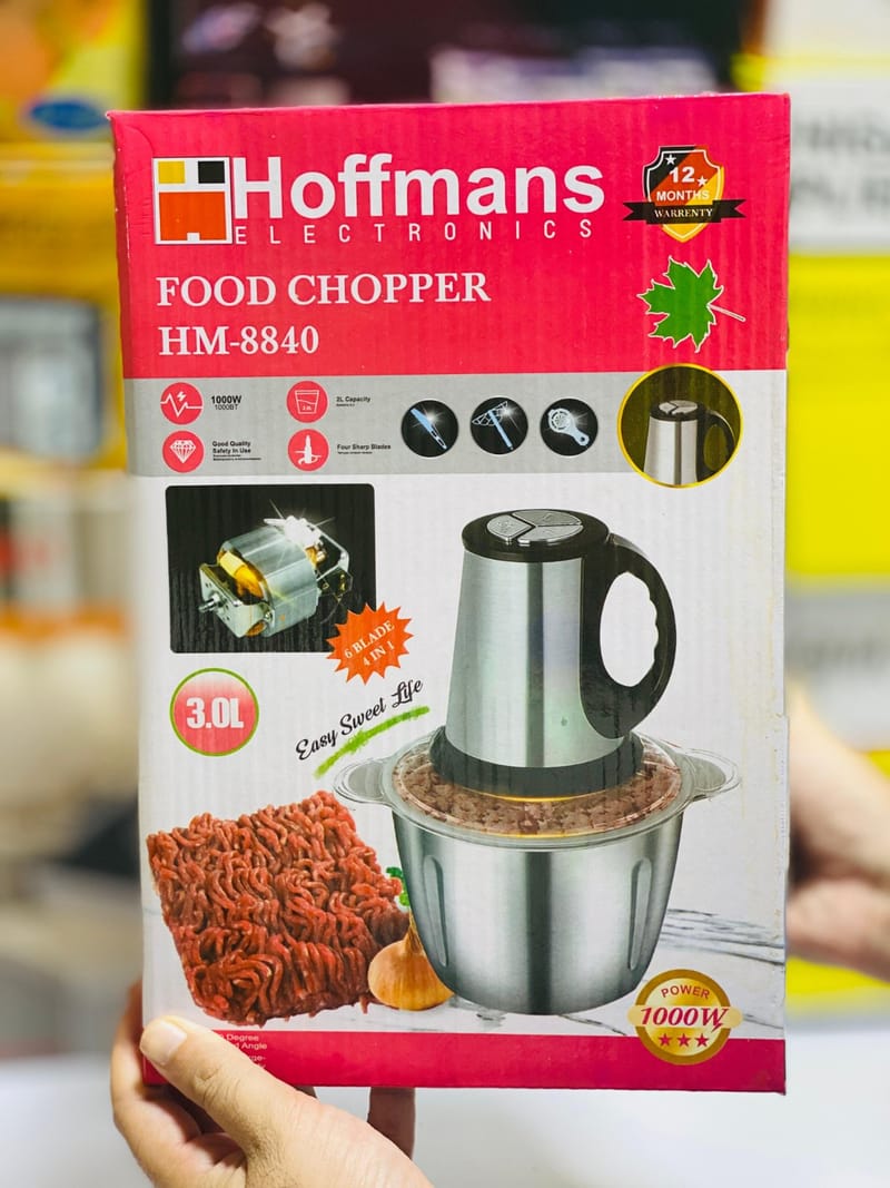 Hoffmans HM 8840 Food Cho 6 Blade Stainless Steel Design Efficient Kitchen Tool For Quick And Easy