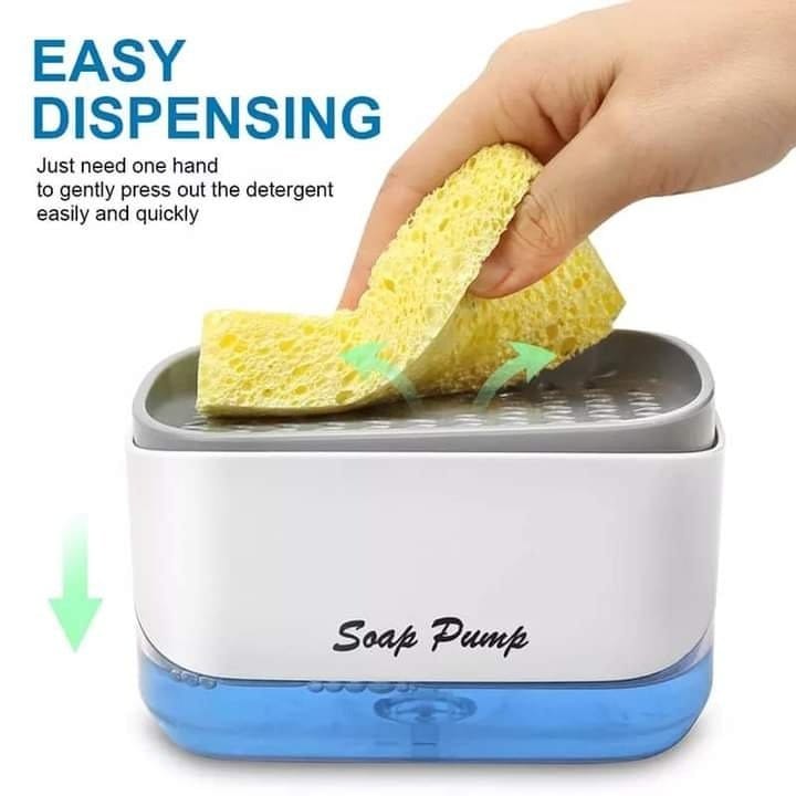 Soap Pump And Sponge Caddy Press Down One Handed Design Non Slip Base Eliminates Sink Clutter, photo 4