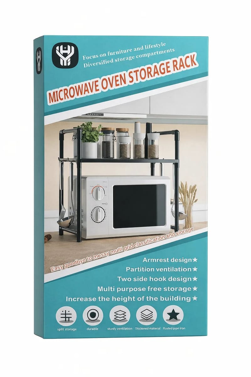Microwave Oven Storage Rack 2-Tier Kitchen Organizer |, photo 2