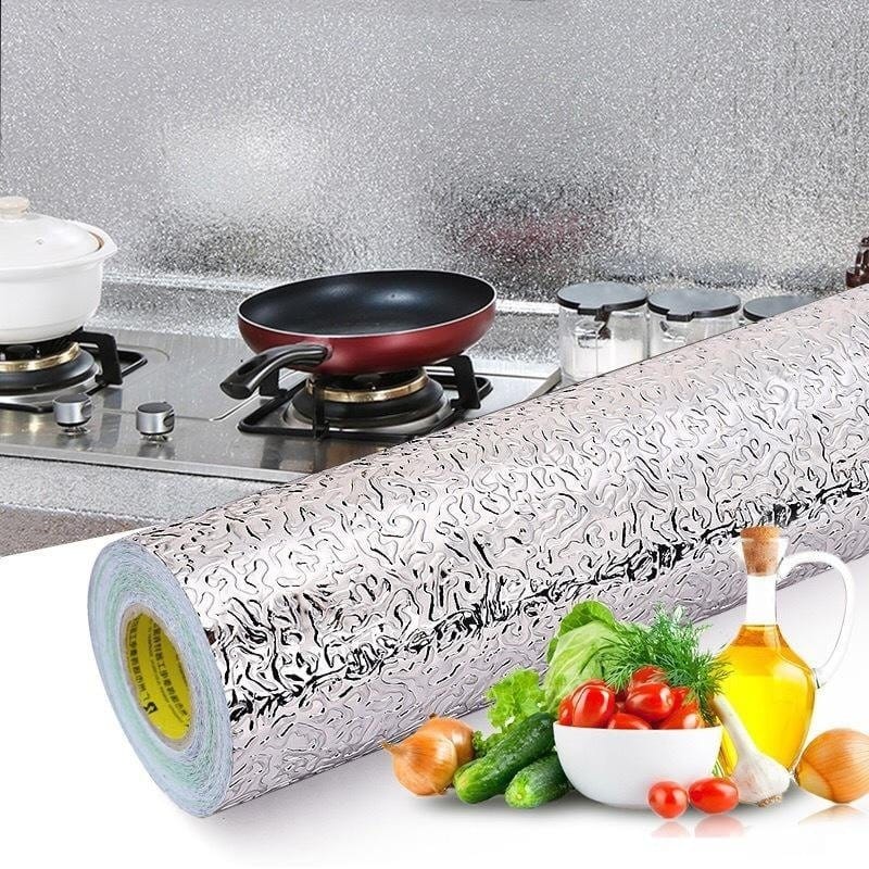 Self-Adhesive Kitchen Oil-Proof Sticker Roll | Waterproof Aluminium Foil Sheet | DIY Wallpaper 45×150cm, photo 4