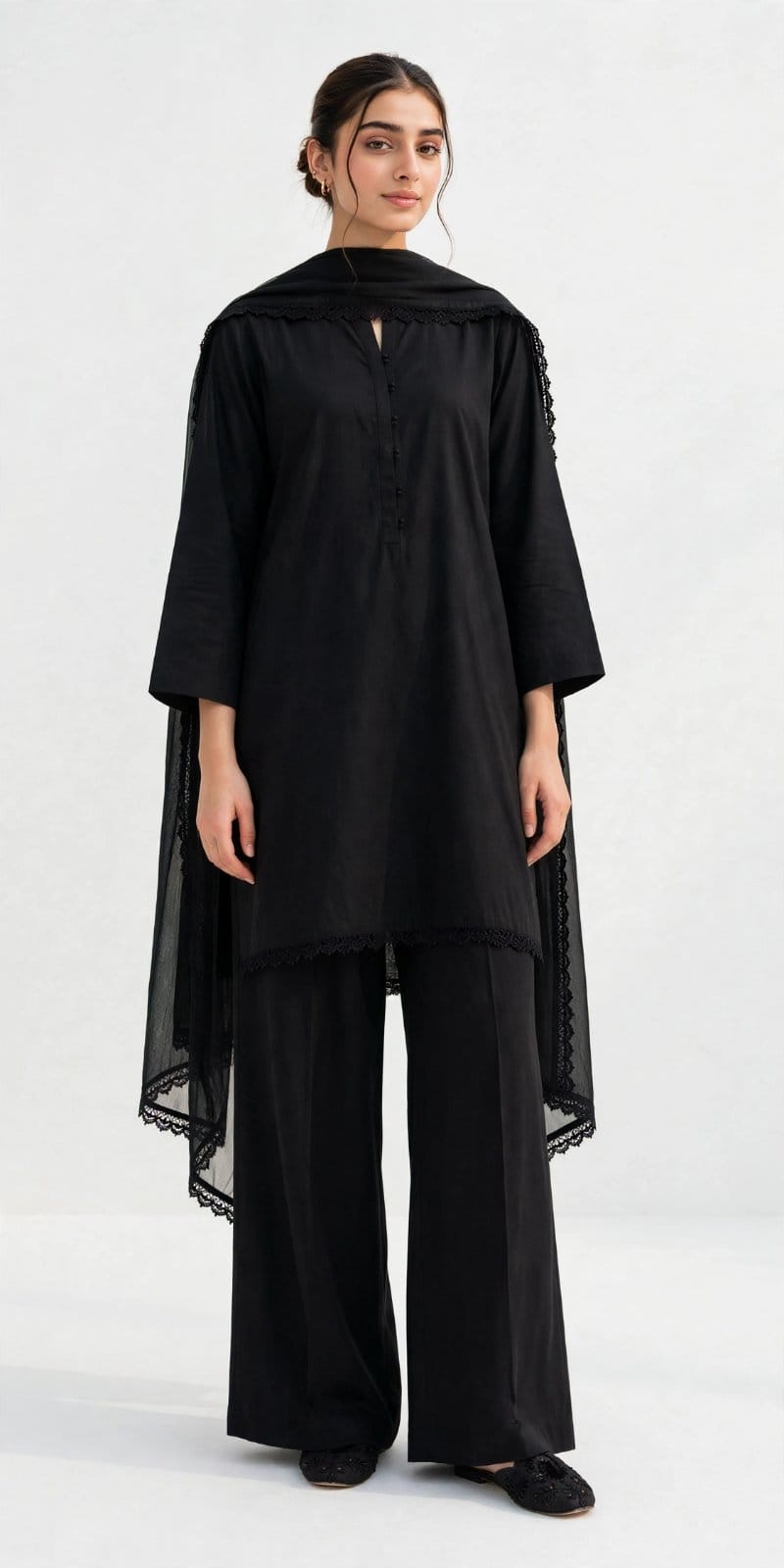 MIDNIGHT ELEGANCE-Minimal Black 3-piece