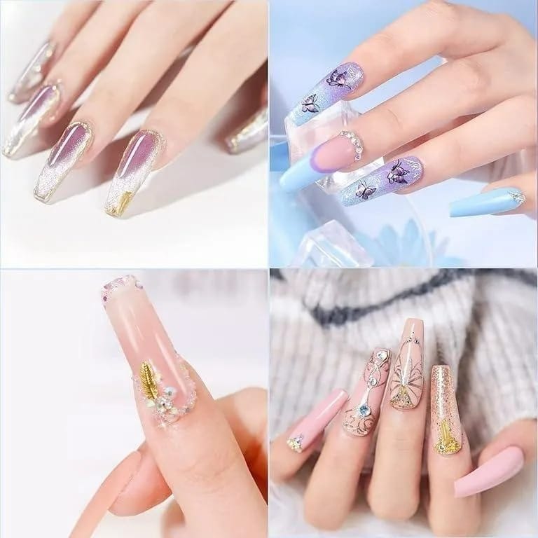 12 Pcs Stylish Beaded Nails Set For Fashionable Look (Random Design), photo 2