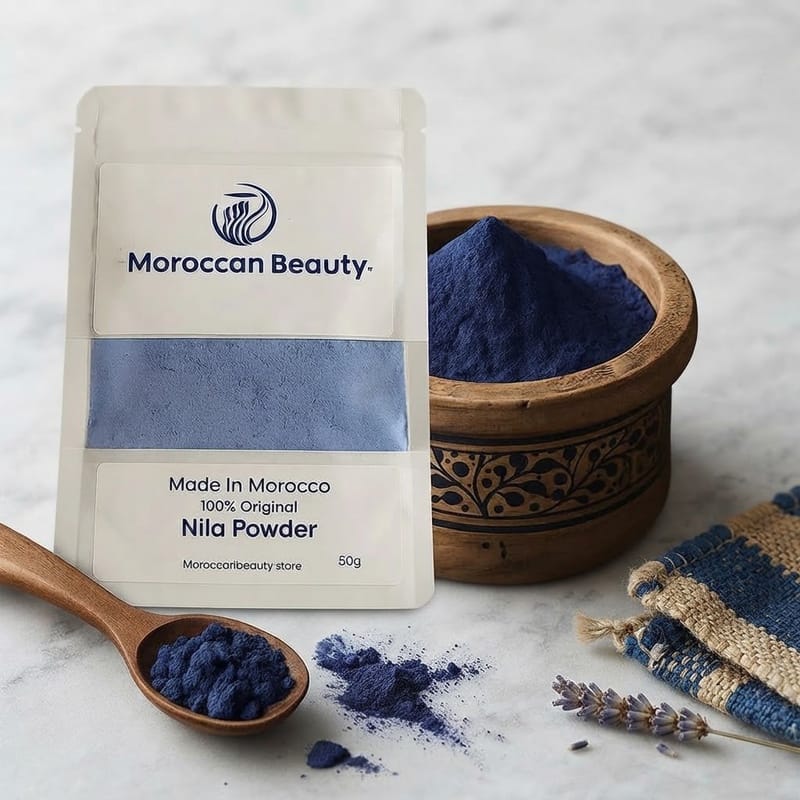 Moroccan Beauty Nila (Blue) – Brightening Skincare & Facial Mask Treatment Powder 50g, photo 2