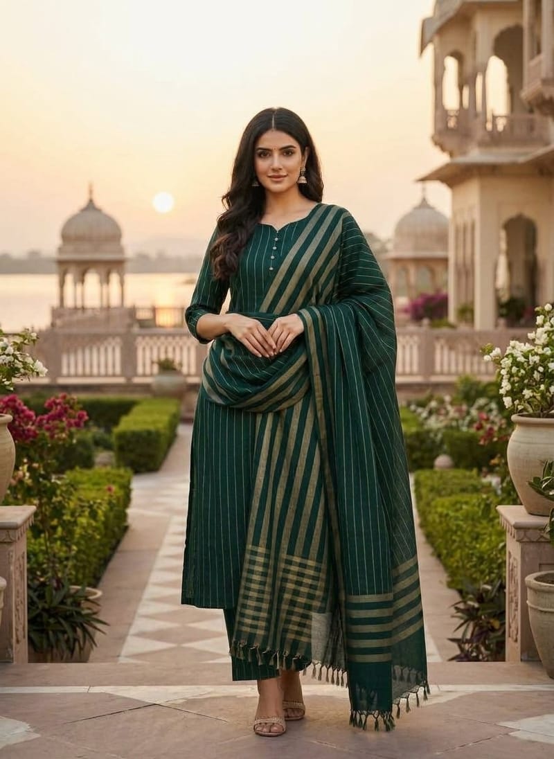 Winter Sussi Marina 3 Piece Unstitched Suit Apparel Accessory For Women - Green, photo 3