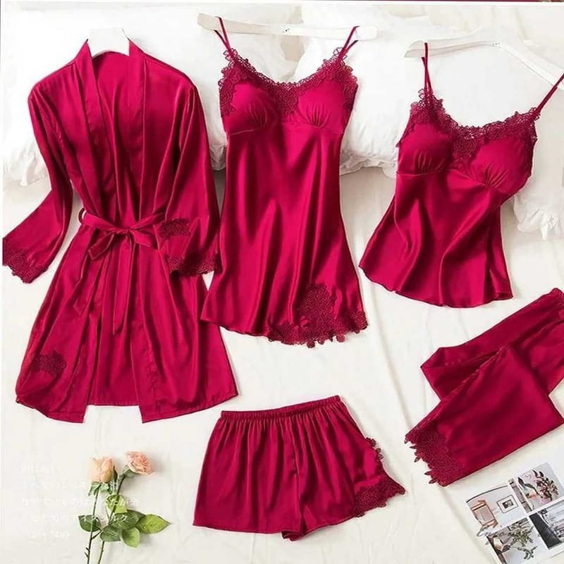 Silk Jersey 5 Piece Nighty Dress