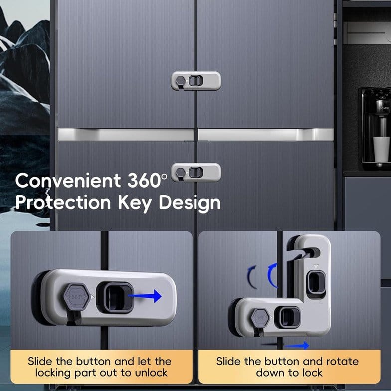 Child Proof Refrigerator Lock Safety Latch For Fridge And Cabinets - 1 Pc (Random Color), photo 2