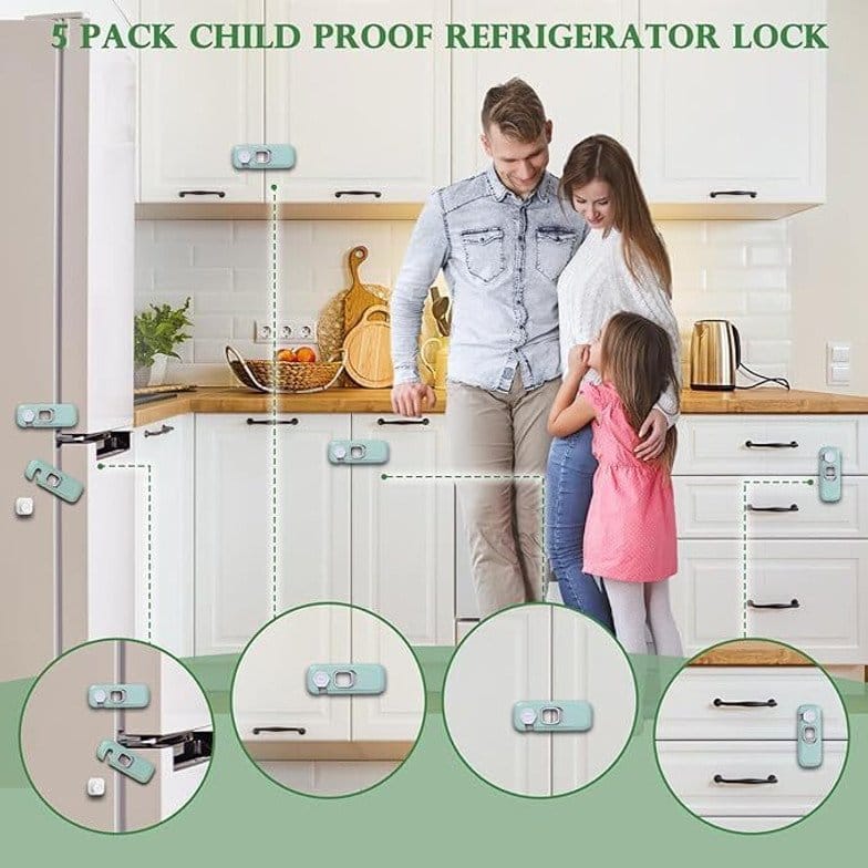 Child Proof Refrigerator Lock Safety Latch For Fridge And Cabinets - 1 Pc (Random Color), photo 3