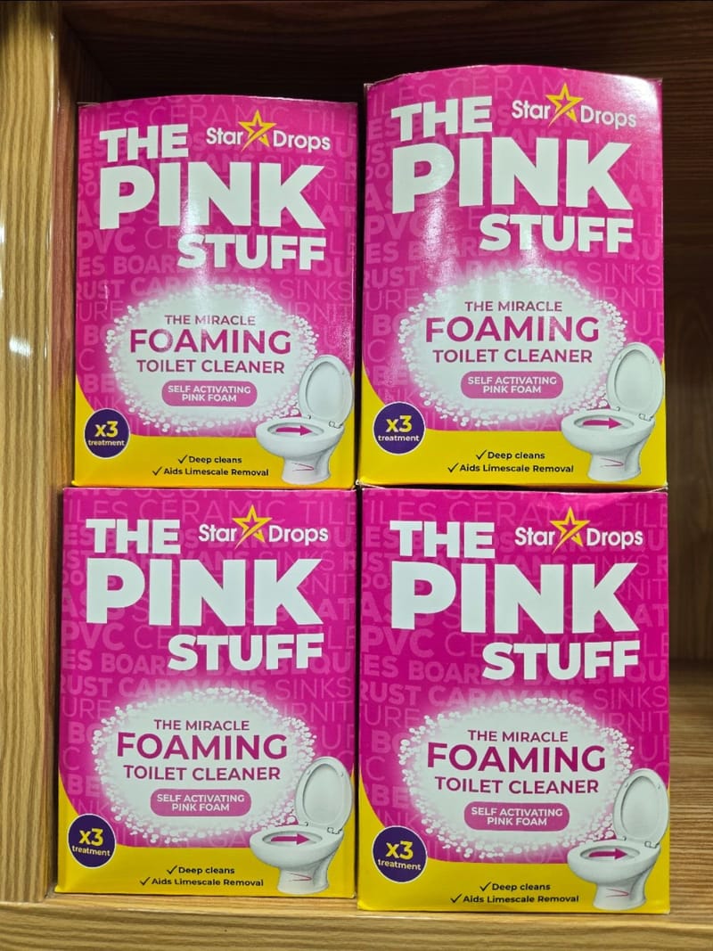 The Pink Stuff Foaming Toilet Cleaner Sachet Bathroom Cleaning Powder - (Pack of 6) 50g Each