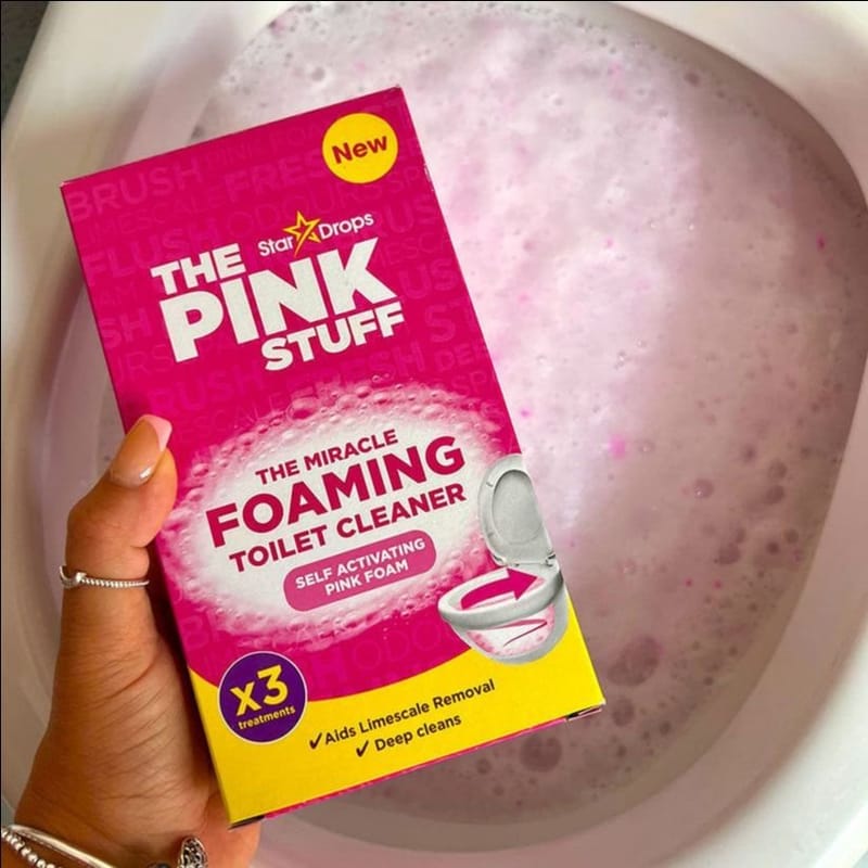The Pink Stuff Foaming Toilet Cleaner Sachet Bathroom Cleaning Powder - (Pack of 6) 50g Each, photo 3