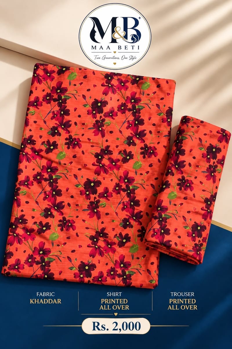 Floral Printed Khaddar Suit