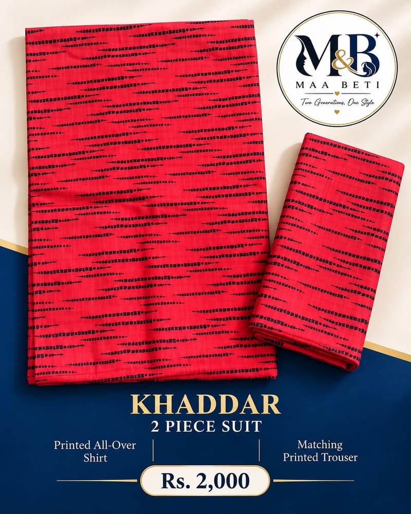 Red Khaddar Two-Piece