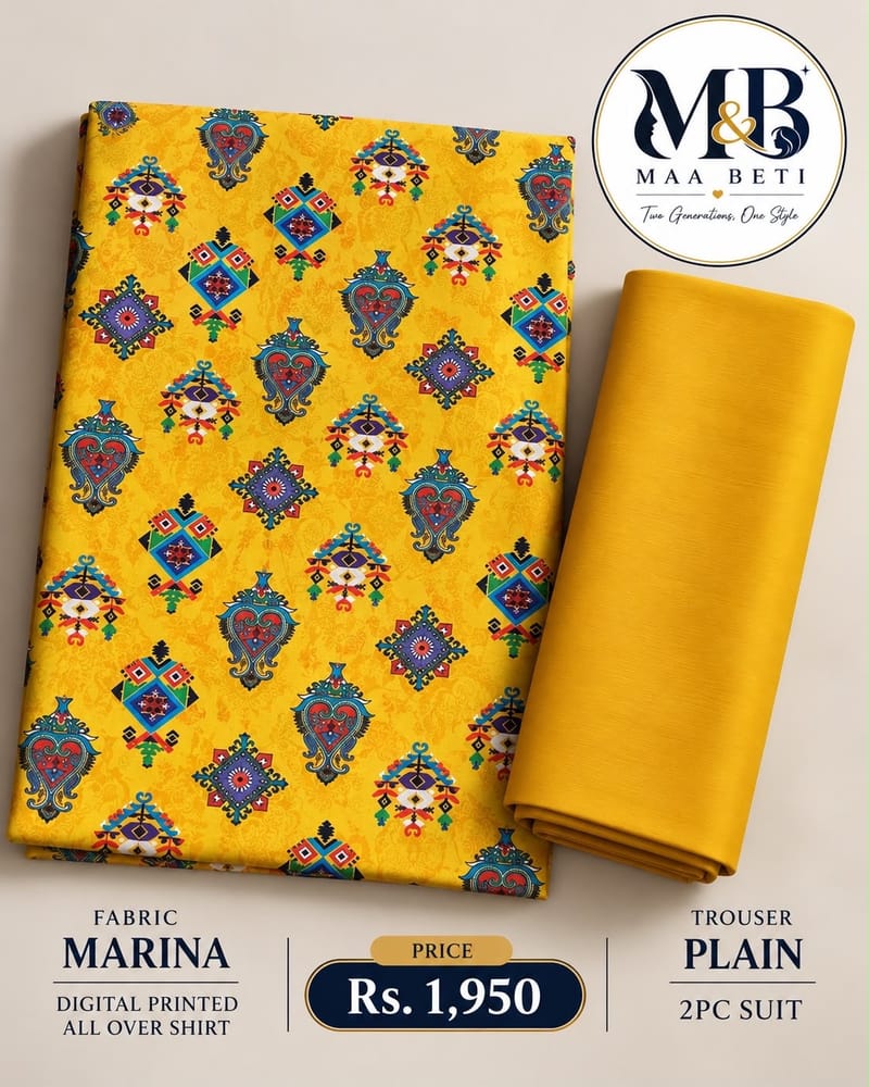 Yellow Printed Marina Suit