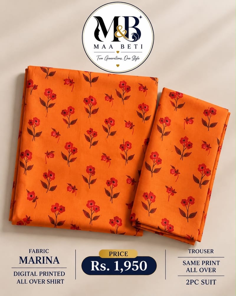 Orange Floral Marina Suit